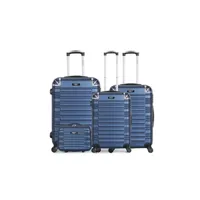 set de 4 valises et plus blue star set de 4 valises bluestar lima-c marine en abs 95l