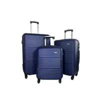 set de 3 valises bleu cerise set de 3 valises cactus bleu marine - ca1035a3