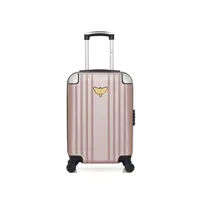 valise lpb - valise cabine abs amelie-e 4 roues 50 cm - rose dore
