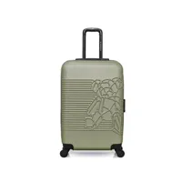 valise lulu castagnette valise weekend abs lulu bear cube-a 4 roues 60 cm - kaki