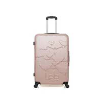 valise lpb - valise grand format abs aelys 4 roues 75 cm - rose dore