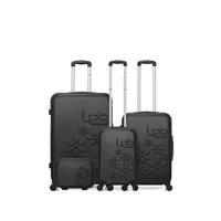 set de 4 valises et plus lpb - set de 4 abs eleonor-c 4 roues - noir