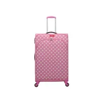 valise lollipops - valise grand format polyester campanule 4 roues 77 cm - rose