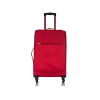 valise lpb - valise cabine polyester anais 4 roues 55 cm - rouge