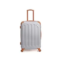 valise gerard pasquier - valise weekend abs camelia 4 roulettes 65 cm - gris