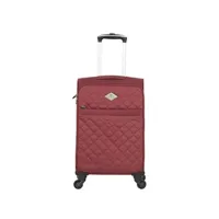valise gerard pasquier - valise cabine polyester lilas 4 roulettes 57 cm - rouge