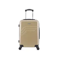 valise american travel - valise cabine abs/pc detroit 4 roues 55 cm - beige
