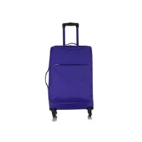 valise lpb - valise cabine polyester anais 4 roues 55 cm - violet
