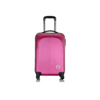 valise lpb - valise cabine abs alice 4 roues 55 cm - rose