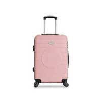 valise gerard pasquier - valise grand format abs mimosa-a 4 roulettes 70 cm - rose