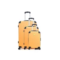 set de 3 valises lpb - set de 3 abs marianne 75 cm - abricot