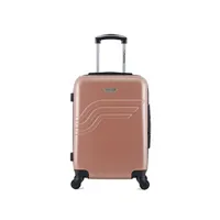 valise american travel - valise cabine abs/pc detroit 4 roues 55 cm - rose dore
