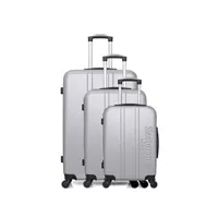 set de 3 valises sinéquanone set de 3 valises rigides olympe - gris