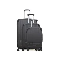 set de 3 valises sinéquanone set de 3 valises rigides rhea - gris fonce