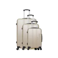 set de 3 valises sinéquanone set de 3 valises rigides olympe - beige