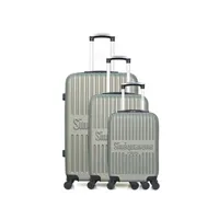 set de 3 valises sinéquanone set de 3 valises rigides 3 eos-a - kaki
