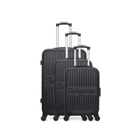 set de 3 valises sinéquanone set de 3 valises rigides 3 eos-a - noir