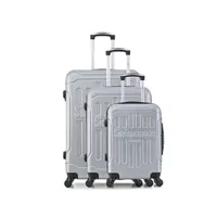 set de 3 valises sinéquanone set de 3 valises rigides hemera - gris