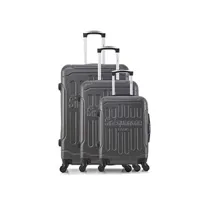 set de 3 valises sinéquanone set de 3 valises rigides hemera - gris fonce