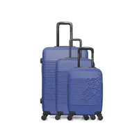 set de 3 valises lulu castagnette set de 3 valises rigides cube-a - marine