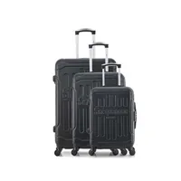 set de 3 valises sinéquanone set de 3 valises rigides hemera - noir