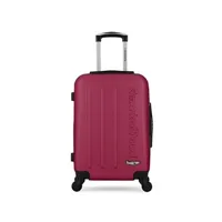 set de 2 valises american travel - valise cabine abs bronx 4 roues 55 cm - fuchsia