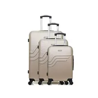 set de 3 valises american travel - set de 3 abs queens 75 cm - beige
