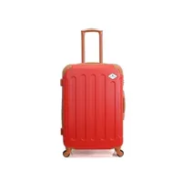 valise gerard pasquier - valise weekend abs camelia 4 roulettes 65 cm - rouge
