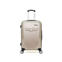 valise american travel - valise weekend abs dc 4 roues 65 cm - beige