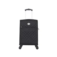 valise gerard pasquier - valise cabine polyester lilas 4 roulettes 57 cm - noir