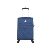 valise gerard pasquier - valise cabine polyester lilas 4 roulettes 57 cm - marine