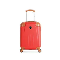 valise gentleman farmer - valise cabine abs henry-e 4 roues 50 cm - rouge