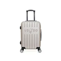 valise gentleman farmer - valise cabine abs archie 4 roues 55 cm - beige
