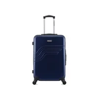 valise american travel - valise weekend abs/pc detroit 4 roues 65 cm - marine
