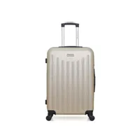 valise american travel - valise weekend abs brooklyn 4 roues 65 cm - beige