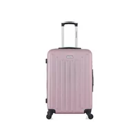 valise american travel - valise weekend abs brooklyn 4 roues 65 cm - rose dore