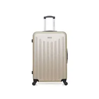 valise american travel - valise grand format abs brooklyn 4 roues 75 cm - beige