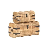 valises, rangements et supports dj vidaxl coffres de rangement 2 pcs bois de manguier massif