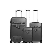set de 4 valises et plus american travel - set de 4 abs chelsea-c 4 roues - noir