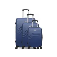 set de 3 valises american travel - set de 3 abs queens 75 cm - marine