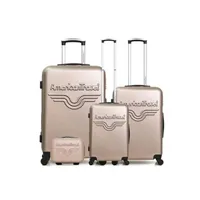 set de 4 valises et plus american travel - set de 4 abs chelsea-c 4 roues - beige