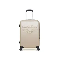 valise american travel - valise weekend abs chelsea 4 roues 65 cm - beige