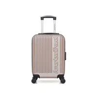 valise american travel - valise cabine abs nashville-e 4 roues 50 cm - rose dore