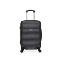 valise american travel - valise cabine abs memphis 4 roues 55 cm - gris fonce