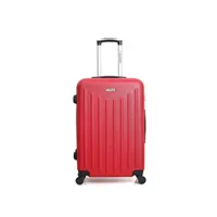 valise american travel - valise cabine abs brooklyn 4 roues 55 cm - rouge