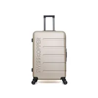 valise swiss kopper - valise grand format abs aigle 4 roues 75 cm - beige