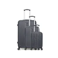 set de 3 valises american travel - set de 3 abs springfield-a 4 roues - noir