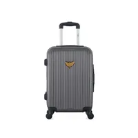 valise lpb - valise cabine abs agata 4 roues 55 cm - gris fonce