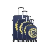 set de 3 valises camps united - set de 4 abs/pc stanford-m 75 cm - jaune imprime
