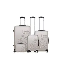 set de 3 valises lpb - set de 4 abs eleonor-c 4 roues - beige